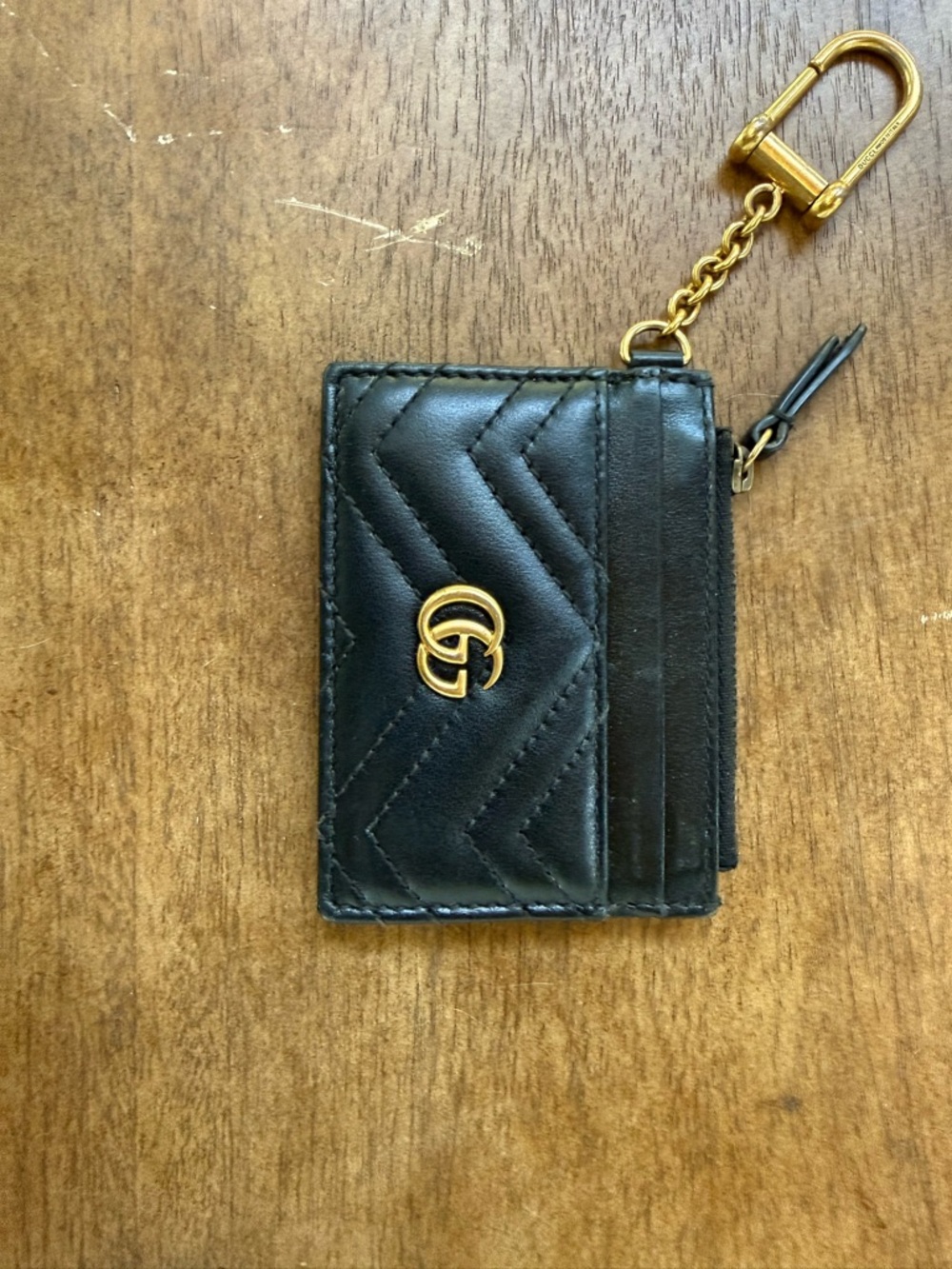 Gucci Black Leather Key Wallet / Chain Pouch